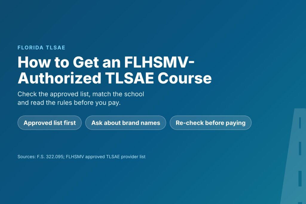 Blog Articles 7 How to find and check an FLHSMV-authorized TLSAE course in Florida