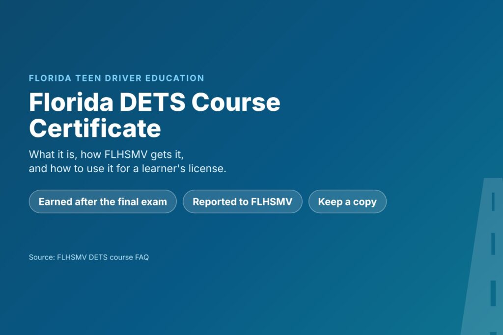 Blog Articles 1 Florida DETS course certificate: what it is and how to use it
