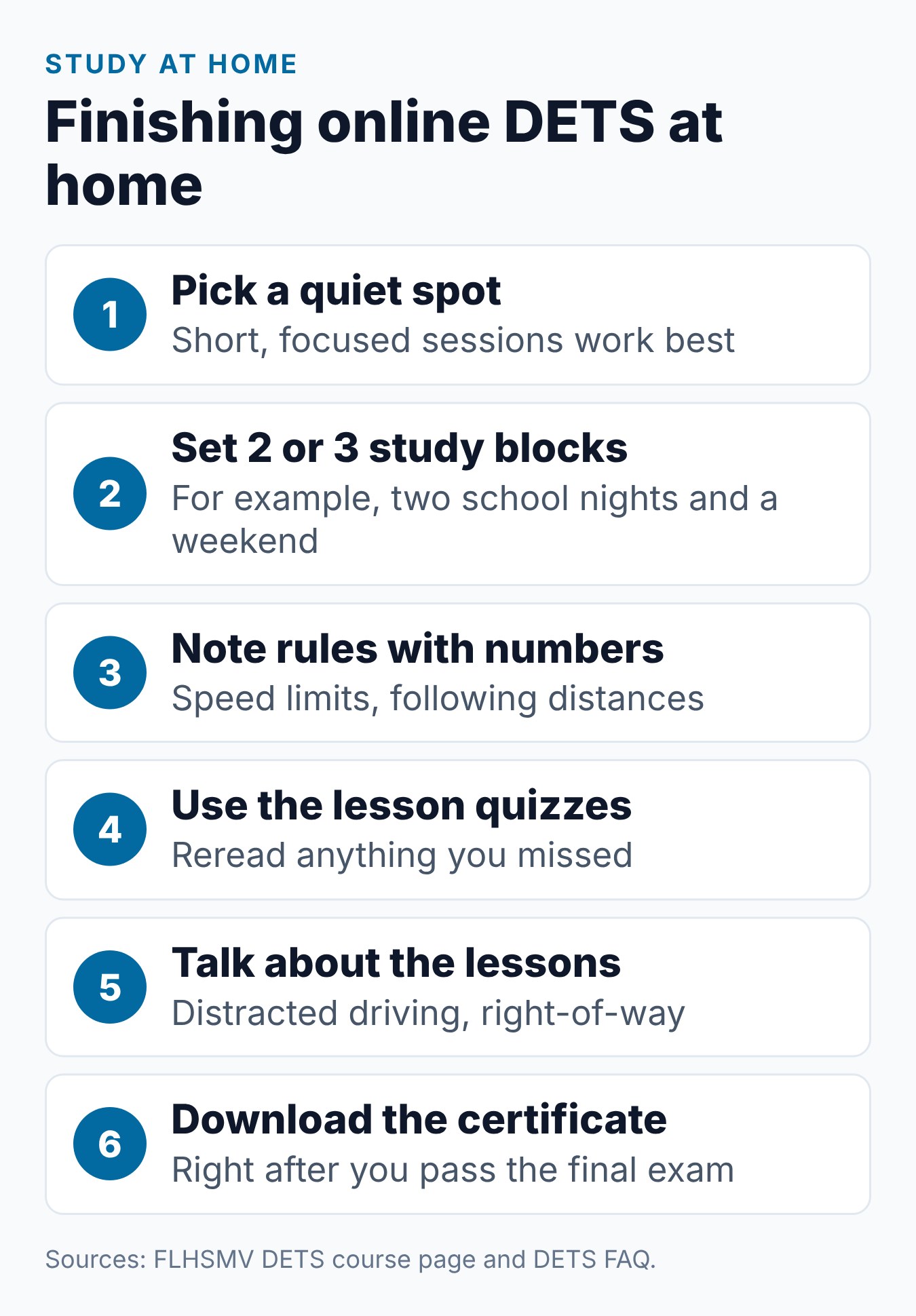 Florida DETS Course Online: How the 6-Hour Program Works 2 Six tips for finishing the Florida DETS course online at home