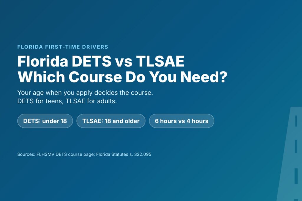 Blog Articles 4 Florida DETS vs TLSAE: which first-time driver course fits your age