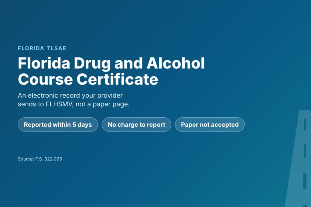Blog Articles 10 Florida drug and alcohol course certificate: the electronic TLSAE completion record