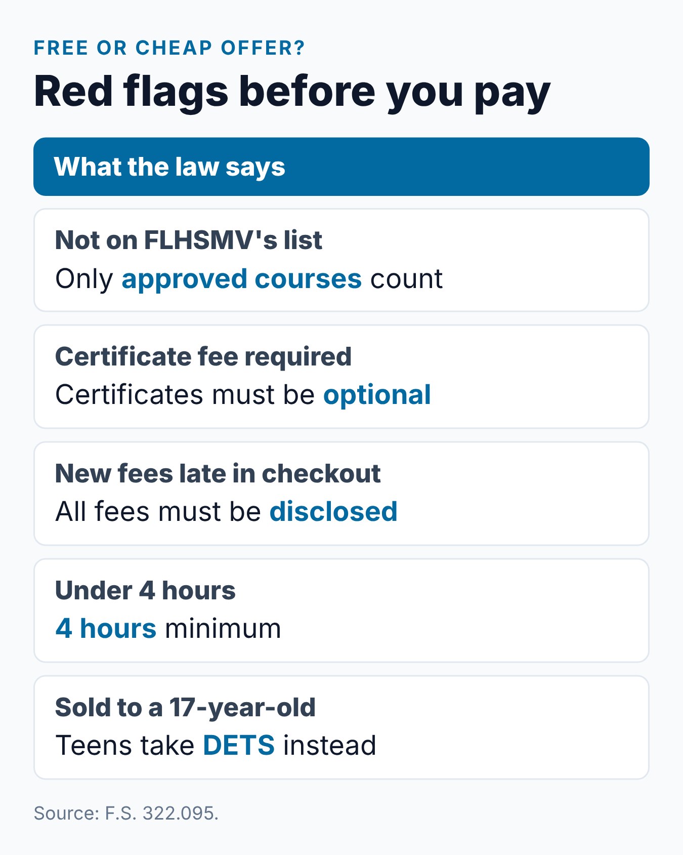 Florida Drug and Alcohol Course Cost: Is There a Free Option? 1 Red flags in a free or low-cost Florida drug and alcohol course offer