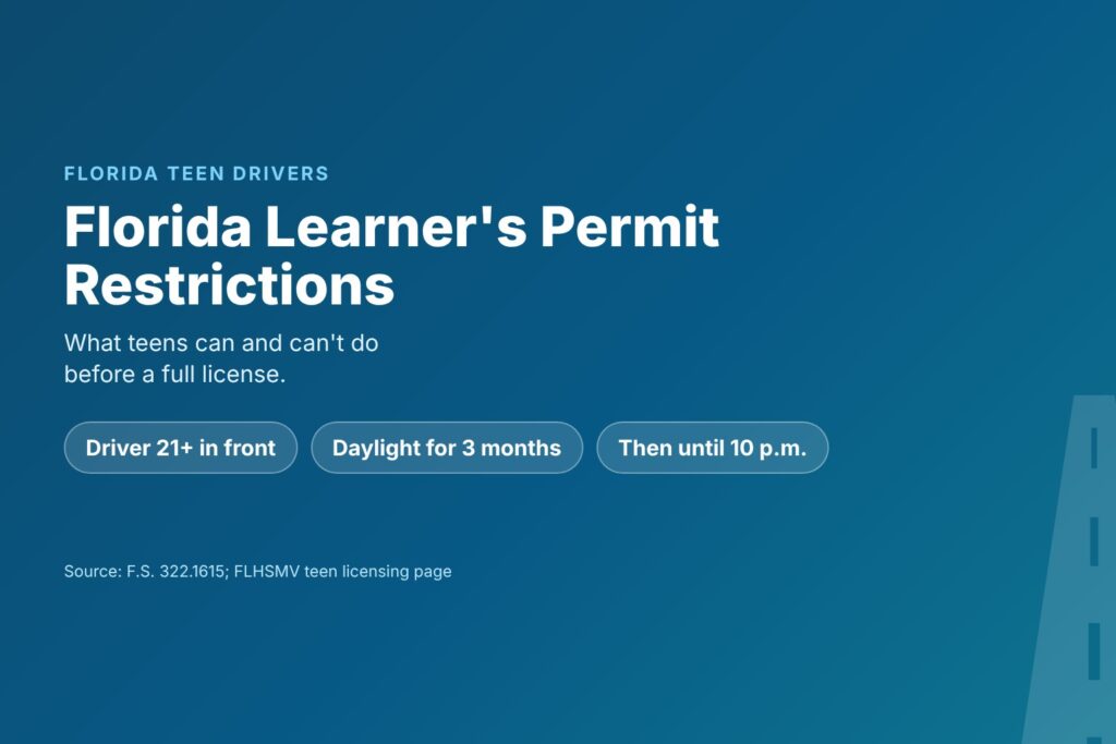 Blog Articles 6 Florida learner's permit restrictions for teen drivers