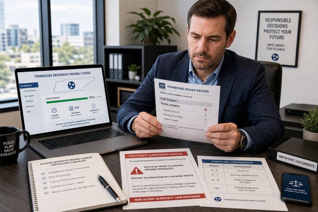 Blog Articles 5 Tennessee 8-Hour Defensive Driving Course and License Suspension: What to Know