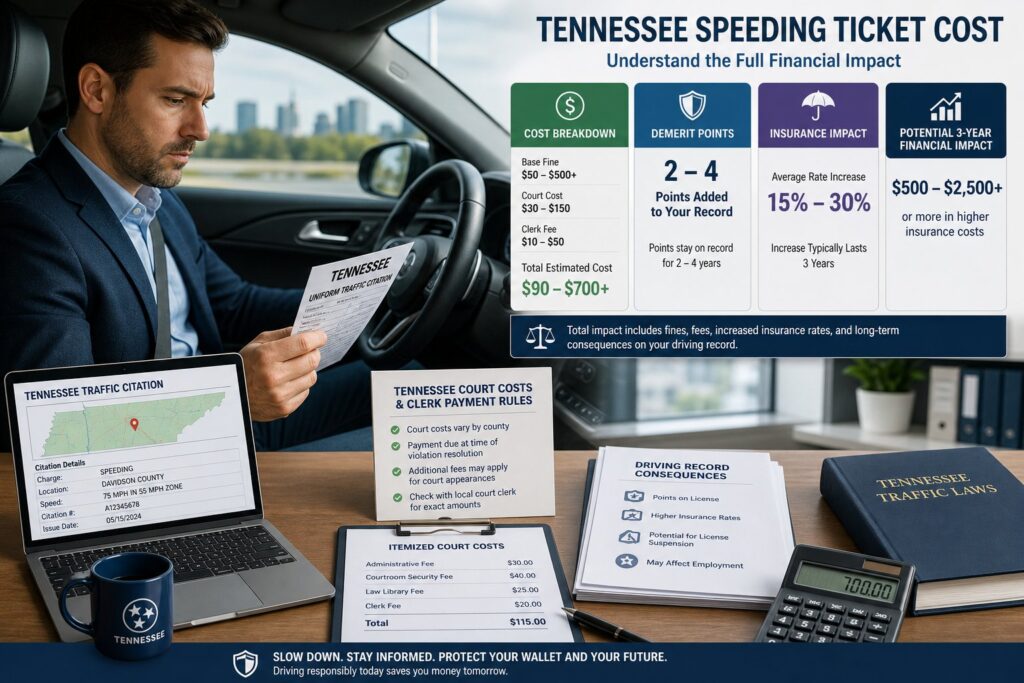 Blog Articles 6 Tennessee Speeding Ticket Fines: What Affects the Cost?