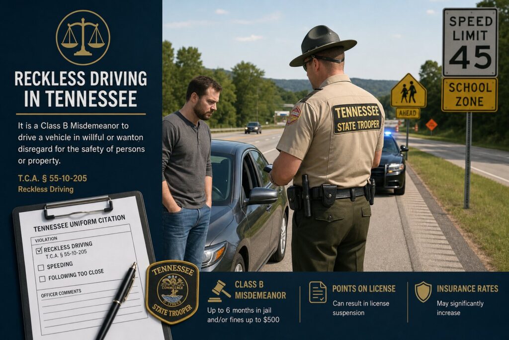 Blog Articles 2 What Is Reckless Driving in Tennessee? TCA § 55-10-205 Explained